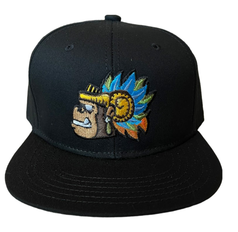 Gorra Quetzalcóatl negra plana